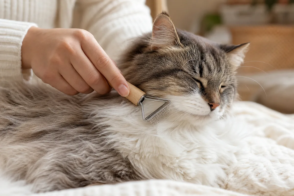 Démêler le poil d'un chat à poil long sans le blesser